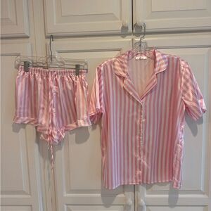 Pink Striped Women's Pajama Set